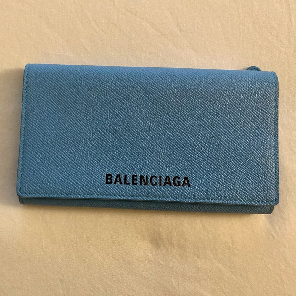 Balenciaga Blue Ville Phone Wallet on Chain